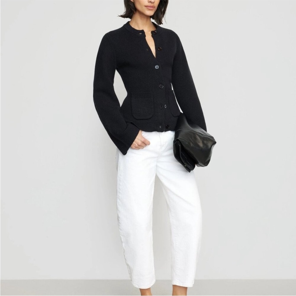Modern Citizen Eames Organic Cotton-Wool Black Minimalist Cardigan Sweater M - Picture 10 of 14